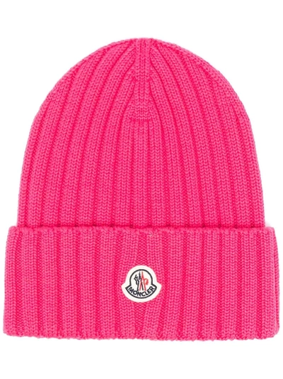 LOGO-PATCH RIBBED BEANIE