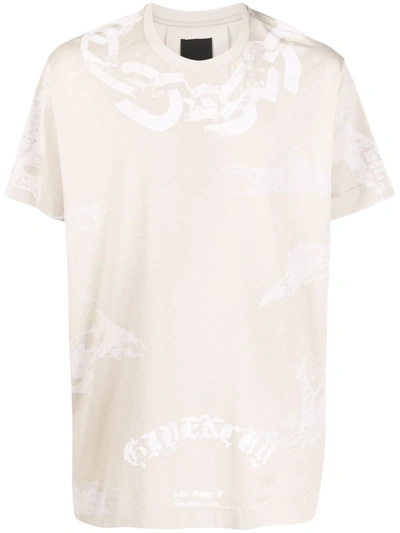 Givenchy Chain-link Print Logo T-shirt In Nude