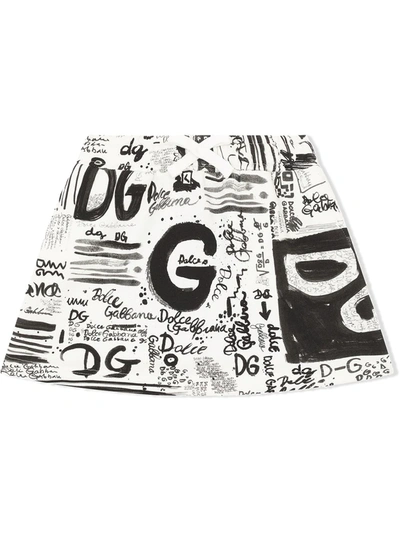 Shop Dolce & Gabbana Logo-print Mini Skirt In Black