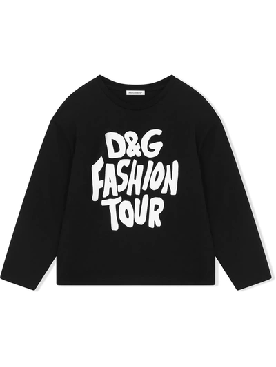 Shop Dolce & Gabbana Fashion Tour-print T-shirt In Black