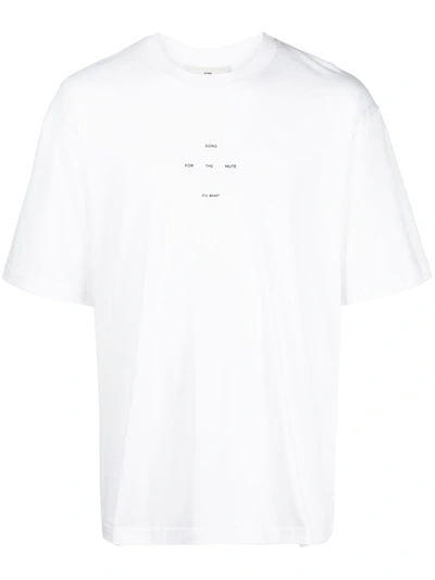 Shop Song For The Mute Logo-print Cotton T-shirt In White