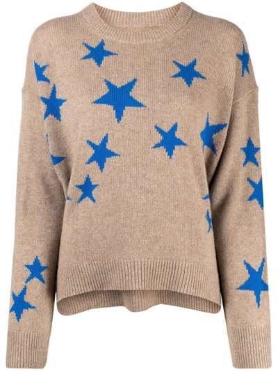Shop Zadig & Voltaire Intarsia Star-knit Jumper In Neutrals