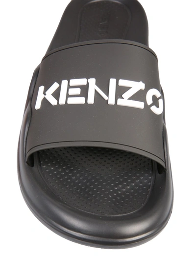 Kenzo Black Logo Pool Slides | ModeSens