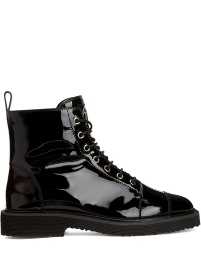 Shop Giuseppe Zanotti Thora Lace-up Ankle Boots In Black
