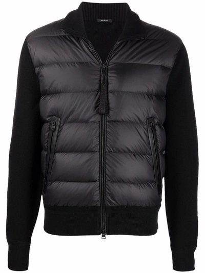 Shop Tom Ford Contrasting-sleeves Puffer Jacket In Black