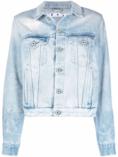 Shop Off-white Arrows-print Denim Jacket In Blue