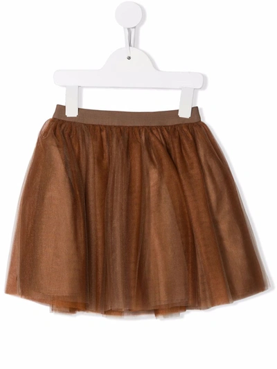 Shop Bonpoint A-line Flared Mini Skirt In Brown