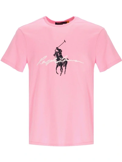 Shop Polo Ralph Lauren Big Pony Cotton T-shirt In Rosa