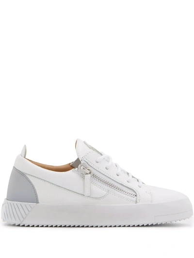 Giuseppe Zanotti Frankie Leather Lace-up Sneakers In Weiss | ModeSens