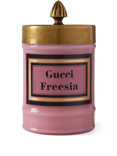 Shop Gucci Medium Freesia Murano Candle In Rosa