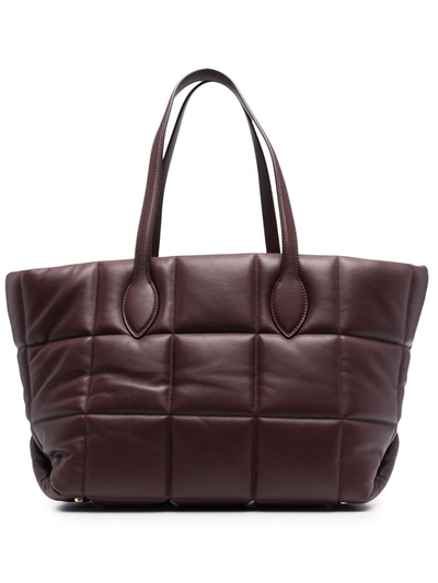 Shop Khaite Quilted Leather Tote Bag In Rot