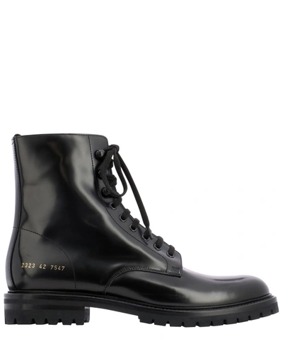 Shop Common Projects "combat" Boots In Black  
