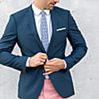 Le Colonel Liberty Pepper Blue Slim Tie In Slim