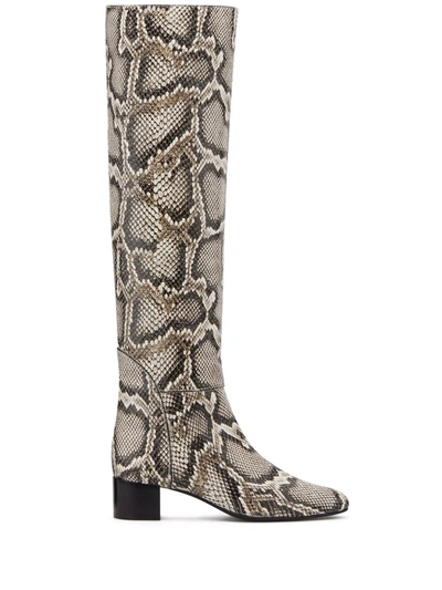 Giuseppe Zanotti Doreen Snakeskin-effect Boots In 褐色
