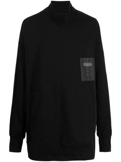 Shop Julius Logo Mock-neck Sweatshirt In Black