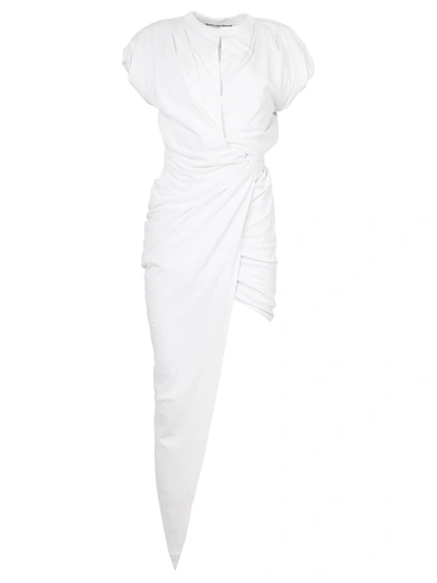Shop Alexander Wang Draped Asymmetric Tee Dress White