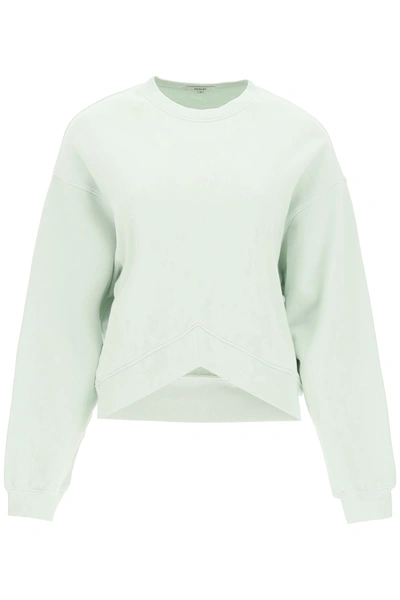 Shop Agolde Chevron Shaped Hem Sweatshirt In Mint (green)