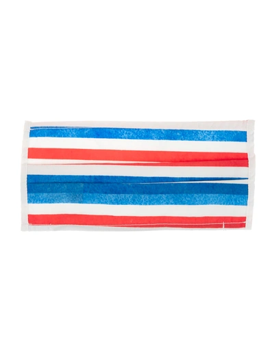 Shop Fedeli White Face Mask With Red And Blue Stripes In Bianco/blu/rosso