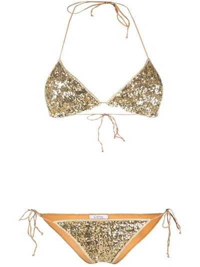 Shop Oseree Golden Hs21 Sequins Microkini