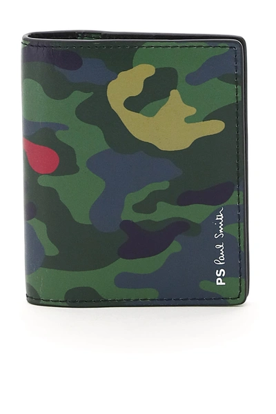 Shop Ps By Paul Smith Camo Card Holder In Printed (green)