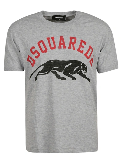 Shop Dsquared2 Tiger Logo T-shirt In Grey