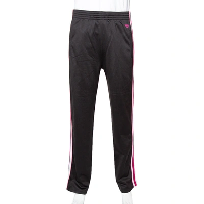 Pre-owned Givenchy Black Jersey Side Stripe Band Detail Track Pants L