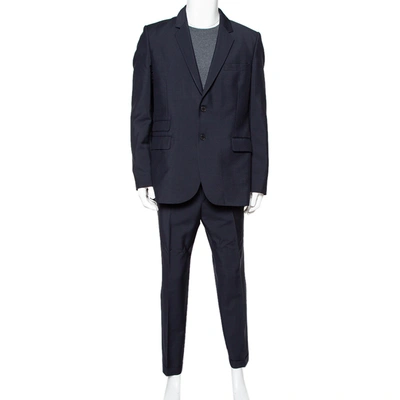 Pre-owned Givenchy Navy Blue Wool & Mohair Suit 3xl