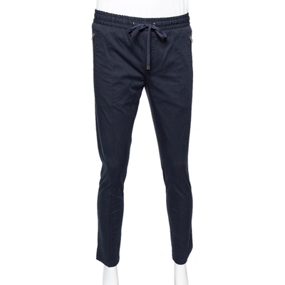 Pre-owned Dolce & Gabbana Navy Blue Cotton Track Pants S