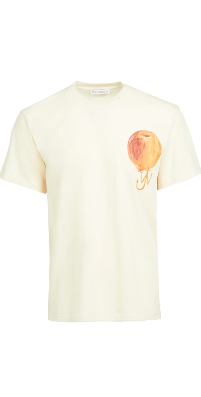 Shop Jw Anderson Printed Peach Logo T-shirt