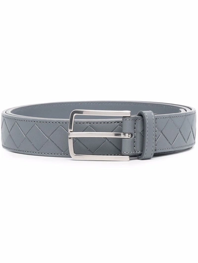 Shop Bottega Veneta Interwoven-design Buckle-fastening Belt In Grey