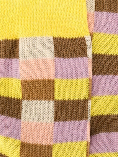 Shop Miu Miu Check Pattern Socks In Mixed Colours