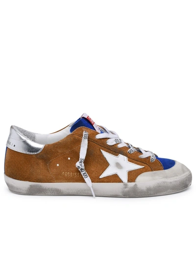 Shop Golden Goose White Suede Super Star Sneakers In Brown