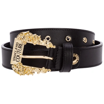 Shop Versace Jeans Couture Women's Genuine Leather Belt In Black
