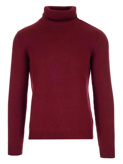 Shop Roberto Collina Turtleneck Sweater In Burgundy In Red
