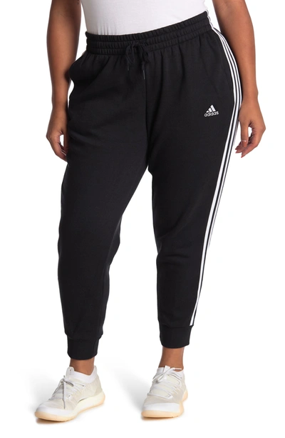 Shop Adidas Originals Essentials 3-stripes Fleece Pants In Black/white