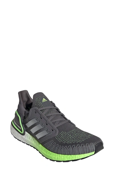 Shop Adidas Originals Ultraboost 20 Parley Running Shoe In Grey / Silver/ Green