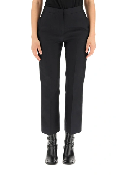 Shop Jil Sander Cropped Flared Trousers In Navy