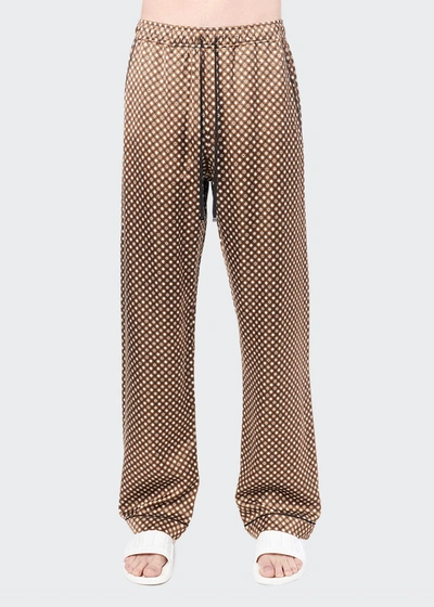 Shop Amiri Men's Poker Chip Pajama Pants In Brown