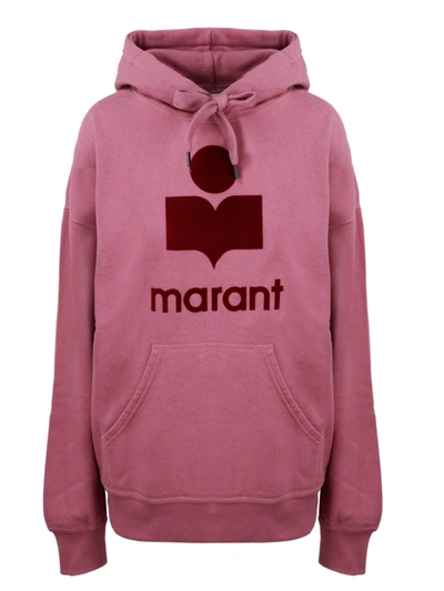 Shop Isabel Marant Étoile Logo Flocked Hoodie In Pink