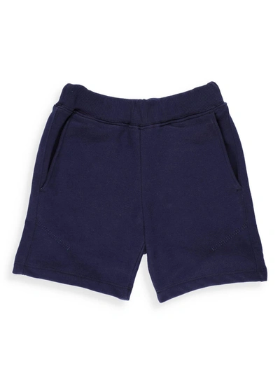 Shop Save The Duck Kids Logo Printed Elasticated Waist Shorts In Navy
