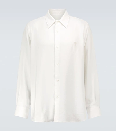 Shop Ami Alexandre Mattiussi Ami De Coeur Summer-fit Shirt In White