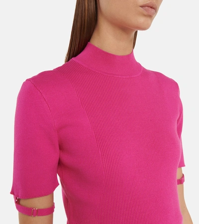 Shop Jacquemus La Robe Torre Knit Minidress In Pink