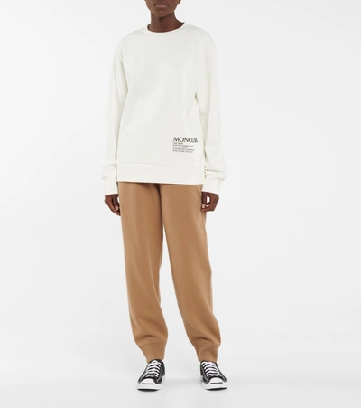 Shop Moncler Wool And Cashmere Sweatpants In Beige