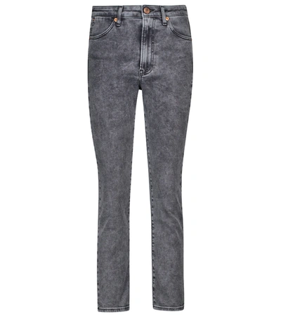 Shop 3x1 Channel Seam High-rise Skinny Jeans In Grey
