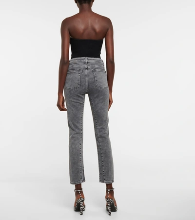 Shop 3x1 N. Y.c. Channel Seam High-rise Skinny Jeans In Grey