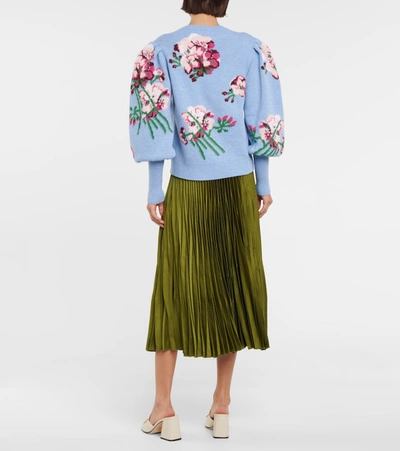 Shop Gucci Floral Intarsia Wool Sweater In Multicoloured