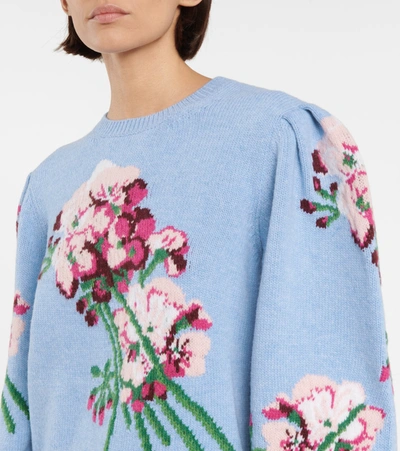 Shop Gucci Floral Intarsia Wool Sweater In Multicoloured