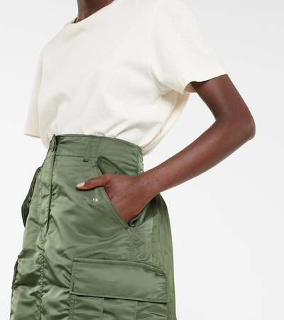 Shop Sacai Hybrid High-rise Midi Skirt In Green