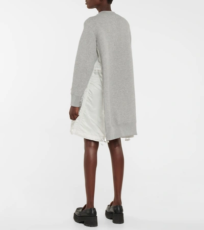 Shop Sacai Sponge Sweat X Ma-1 Cotton-blend Minidress In Grey