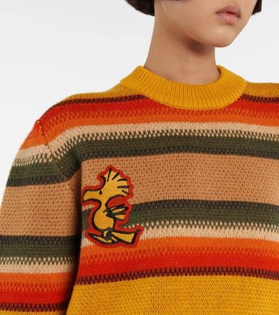 Shop Alanui The Peanuts Gauchos Wool Sweater In Multicoloured